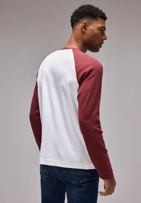 T-shirt long raglan à côtes bright white