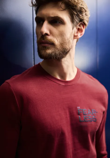 T-shirt long doux avec imprimé real red