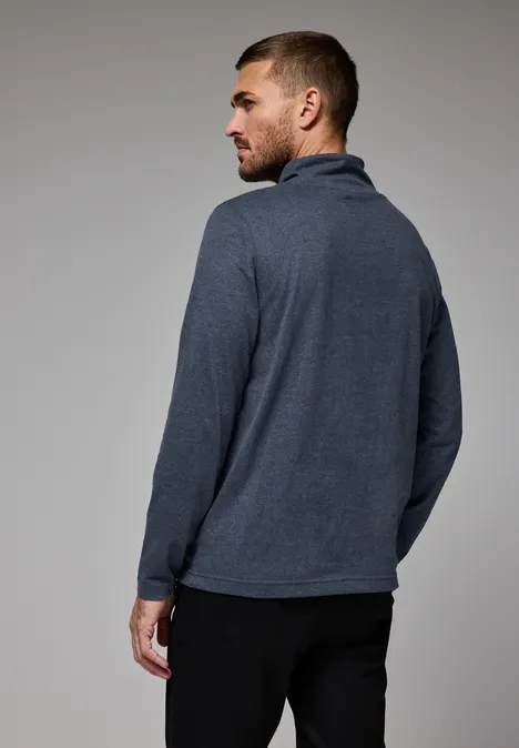 Softes Shirt mit Funnelneck dark blue melange