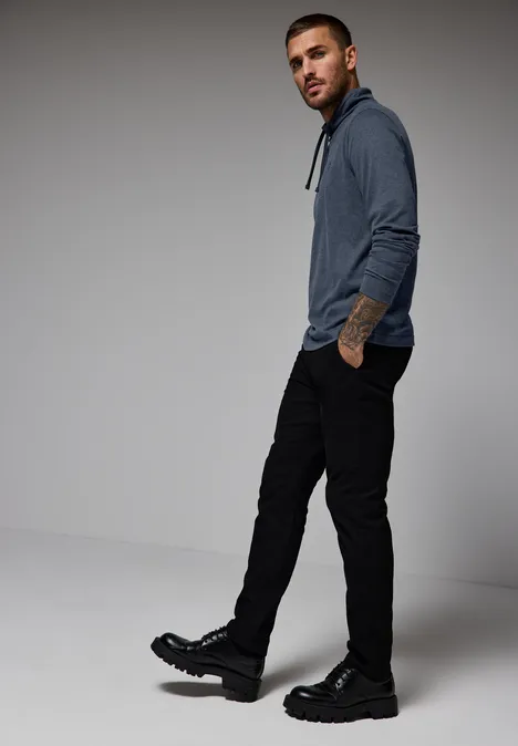 Softes Shirt mit Funnelneck dark blue melange