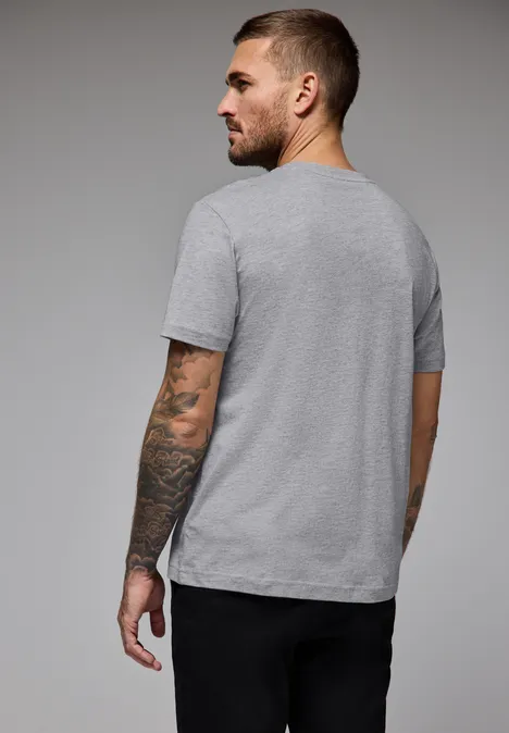 T-Shirt mit Front-Print silver grey melange