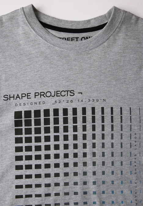 T-Shirt mit Front-Print silver grey melange
