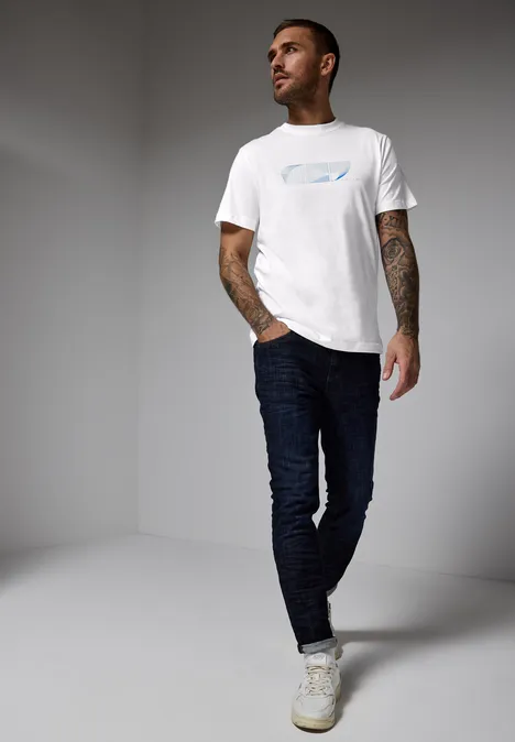 T-Shirt mit grafischem Print bright white