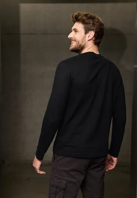 T-shirt à manches longues avec imprimé Black
