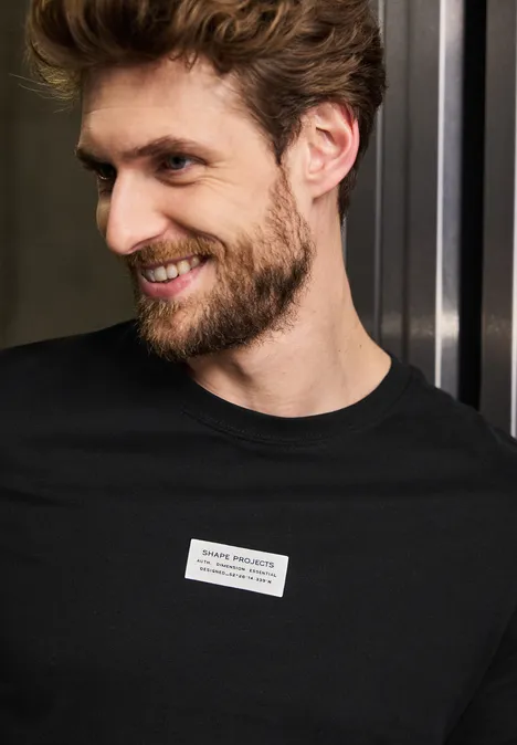 T-shirt à manches longues avec imprimé Black