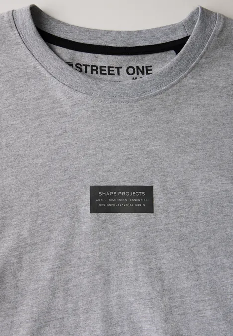 T-shirt à manches longues avec imprimé silver grey melange