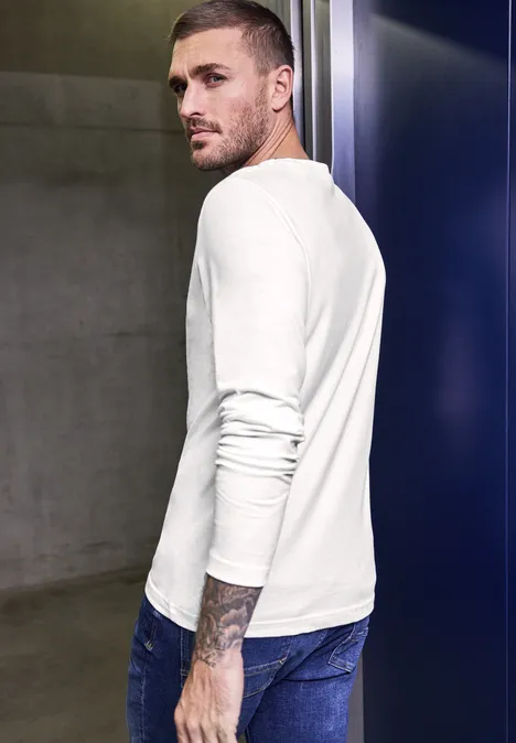 T-shirt à manches longues avec imprimé bright white