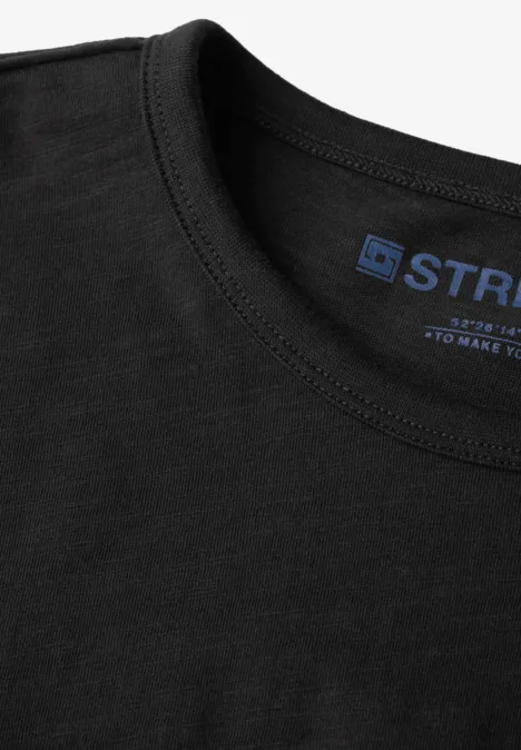 T-shirt long avec ourlet ouvert Black