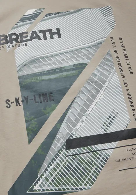 T-shirt avec photo imprimée granite beige