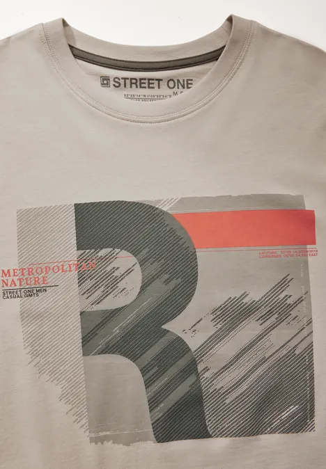 T-shirt avec imprimé granite beige