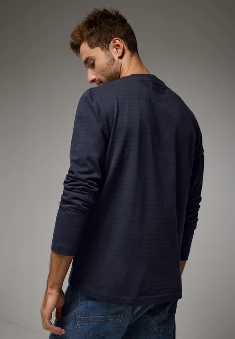 T-shirt rayé à manches longues night blue