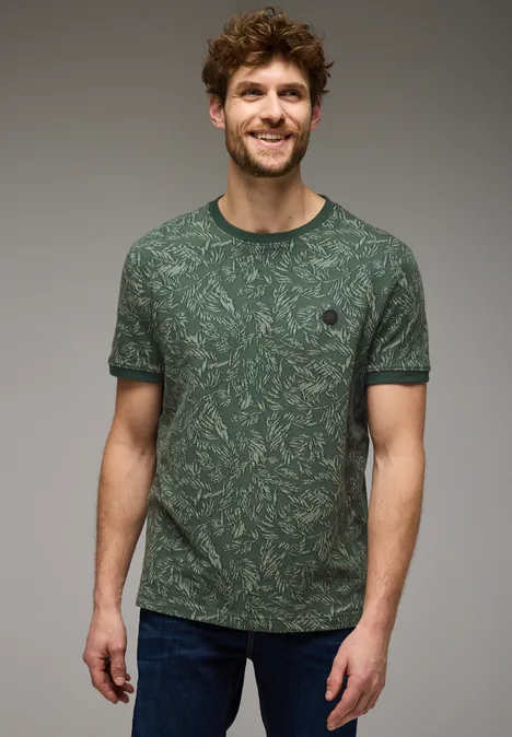 T-shirt en jacquard mineral green