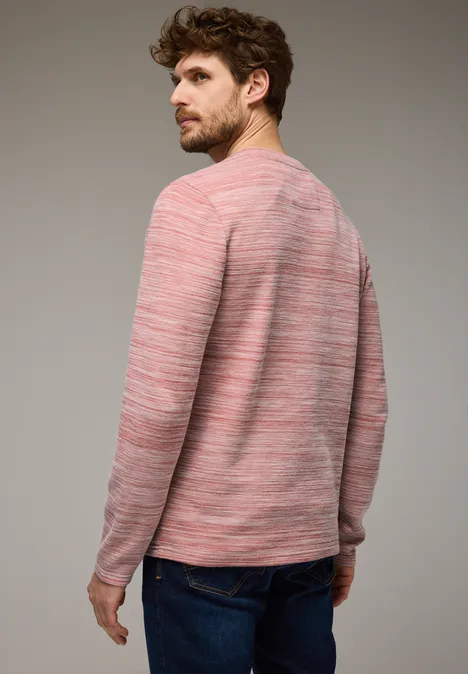 T-shirt Henleys dans un look mélangé faded red