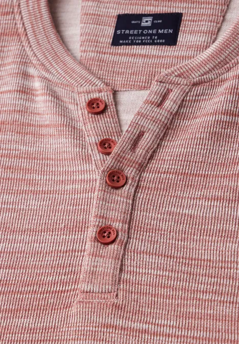 T-shirt Henleys dans un look mélangé faded red