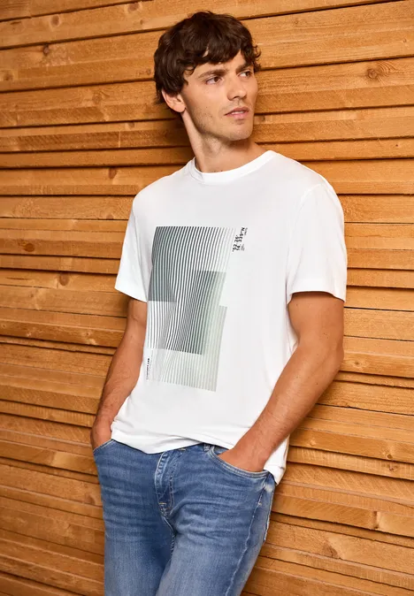 T-shirt à rayures imprimées bright white