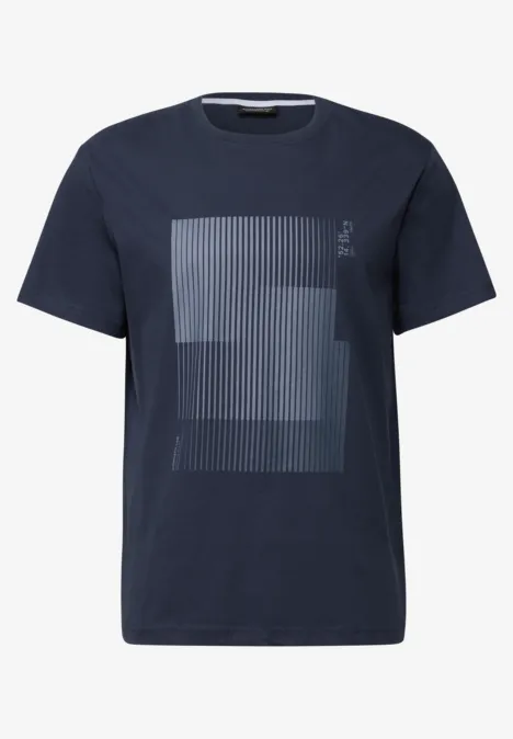 T-Shirt mit Streifen-Print bold blue