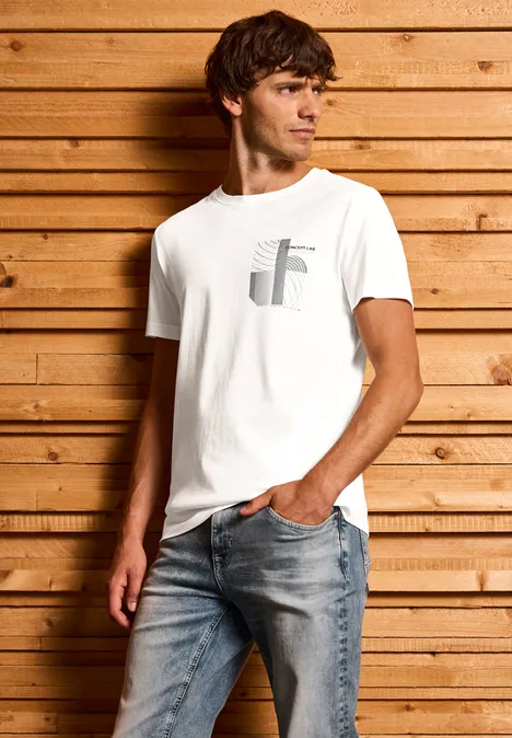 T-Shirt mit Print bright white
