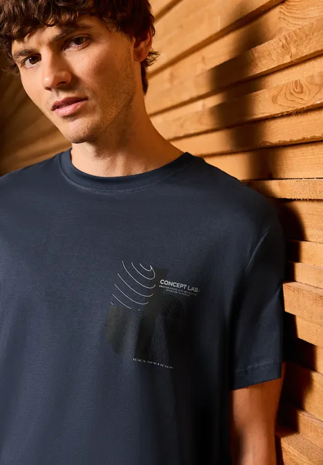 T-Shirt mit Print bold blue