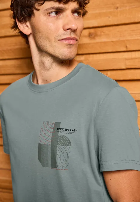 T-Shirt mit Print silver green
