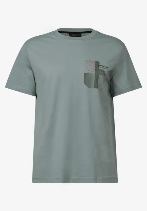 T-Shirt mit Print silver green