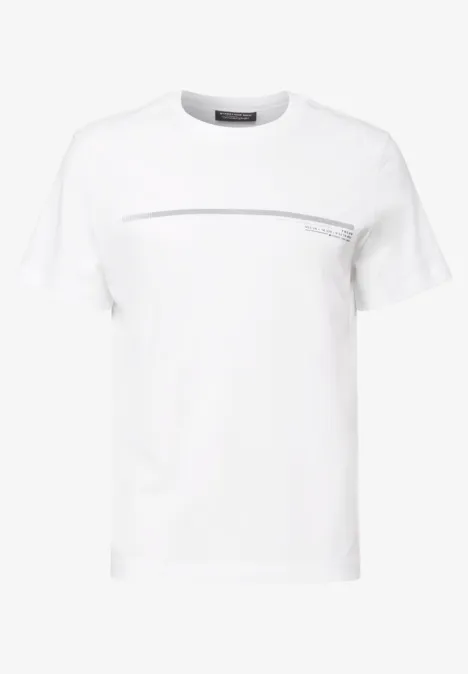 T-Shirt mit Streifen-Motiv bright white
