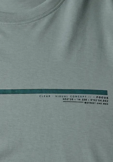 T-shirt avec motif à rayures silver green