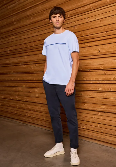 T-shirt avec motif à rayures soft blue