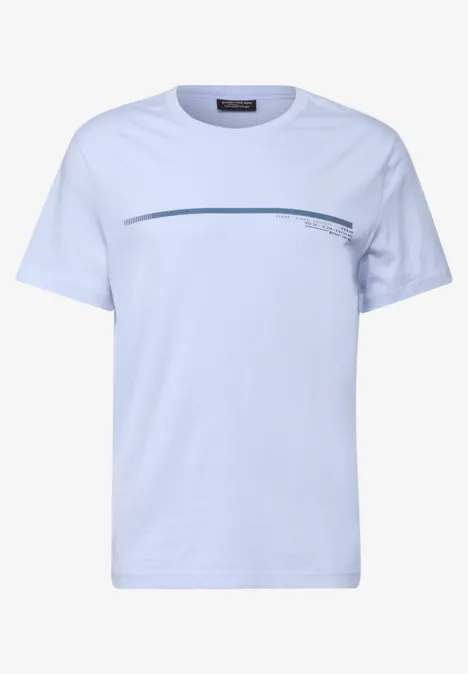 T-Shirt mit Streifen-Motiv soft blue