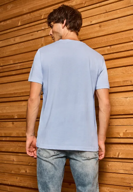 T-shirt à l'imprimé graphique soft blue