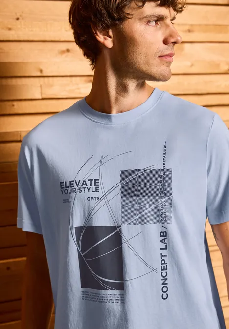 T-shirt met grafische print soft blue