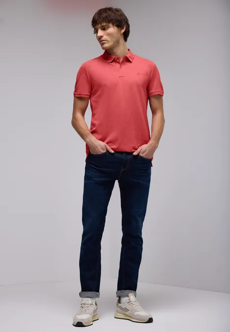 Polo piqué bleached red