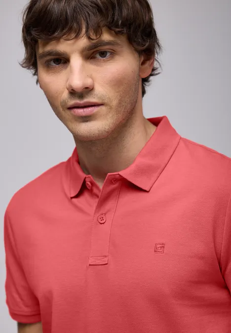 Polo piqué bleached red