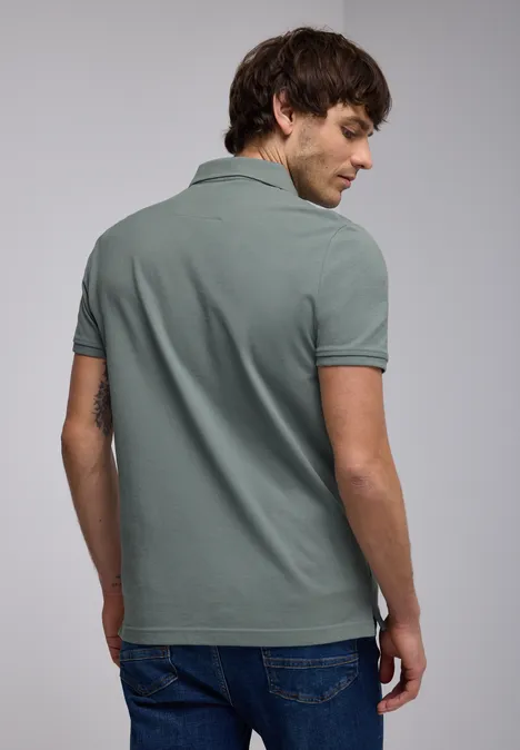 Polo piqué silver green