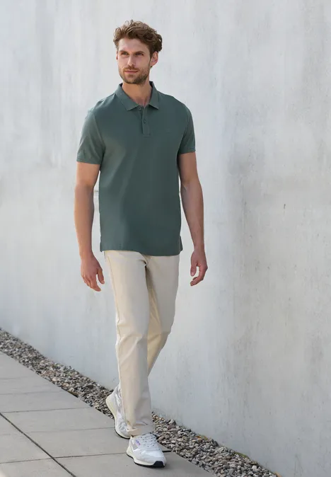 Polo piqué teal green