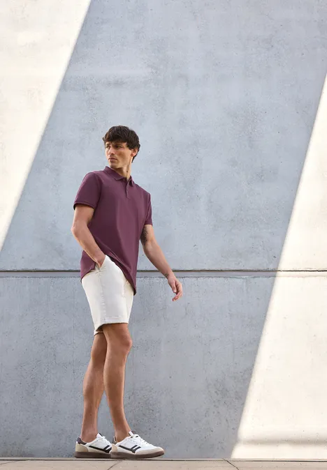 Polo piqué dark red