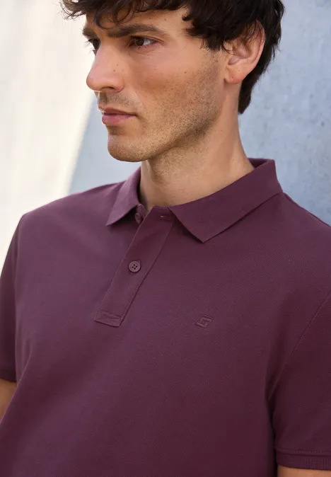 Polo piqué dark red
