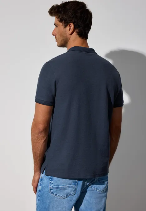 Poloshirt met open kraag bold blue