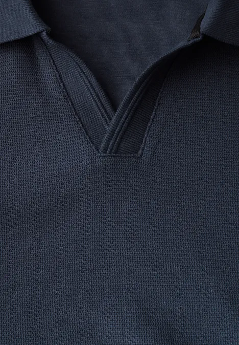 Poloshirt met open kraag bold blue