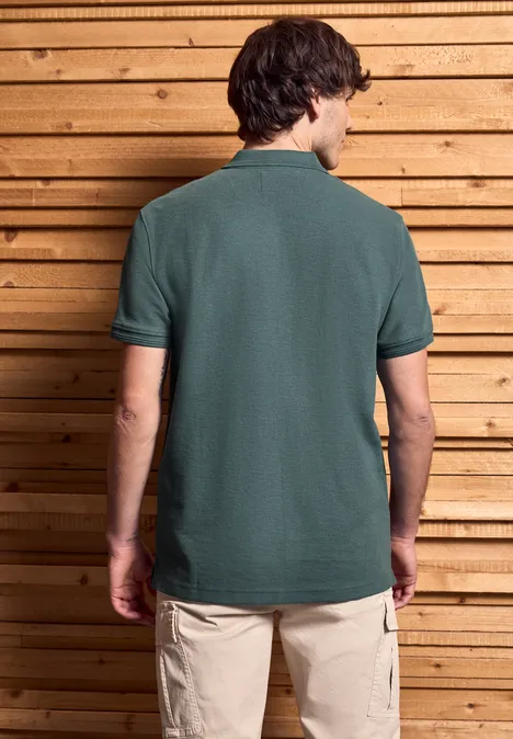 Poloshirt mit offenem Kragen teal green