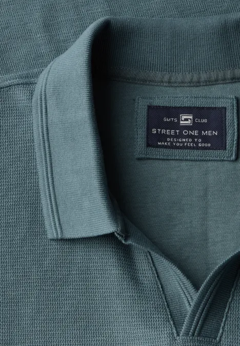 Poloshirt mit offenem Kragen teal green