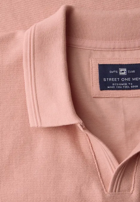 Polo à col ouvert pastel peach