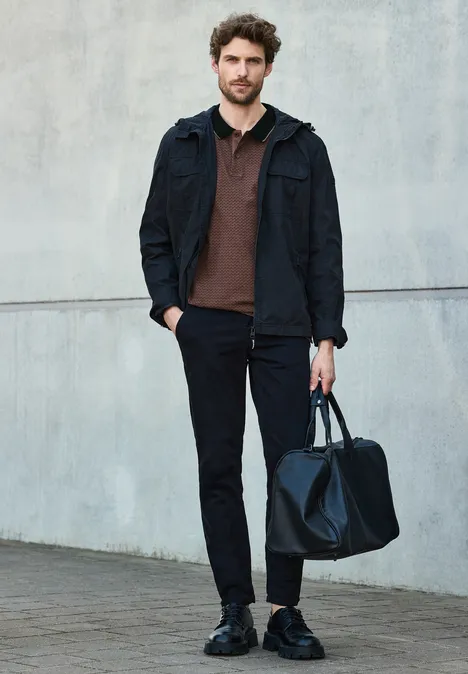 Polo piqué imprimé clay brown