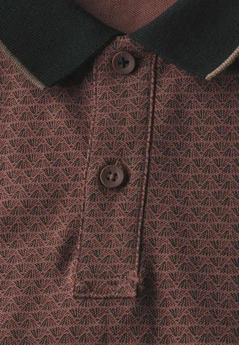 Polo piqué imprimé clay brown