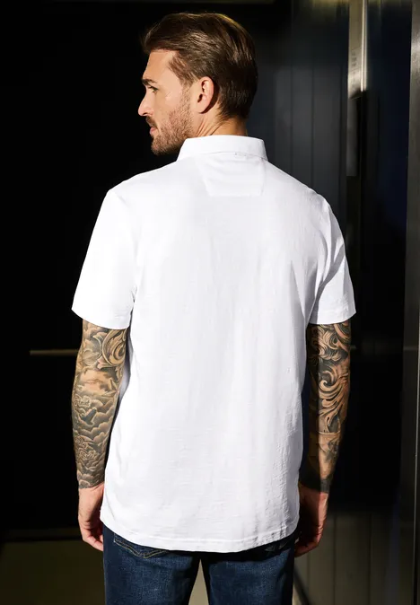 Polo en jersey bright white
