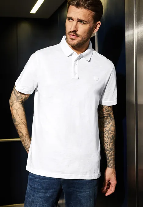 Polo en jersey bright white