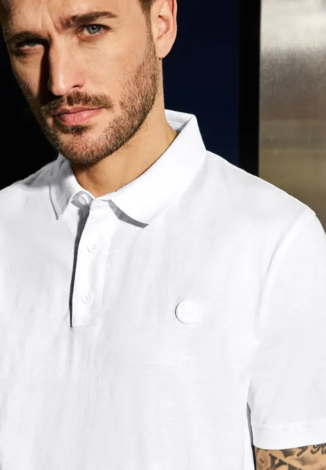 Polo en jersey bright white