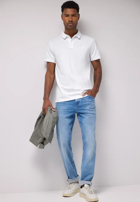 Polo en jersey bright white