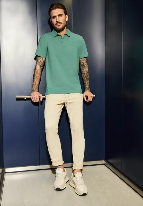 Polo en jersey mint green