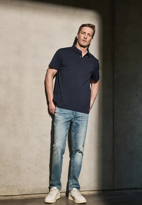 Polo en jersey dark ink blue