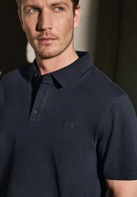 Slub Jersey Poloshirt dark ink blue